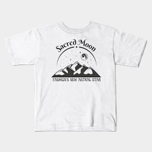 Sacred Moon black design Kids T-Shirt